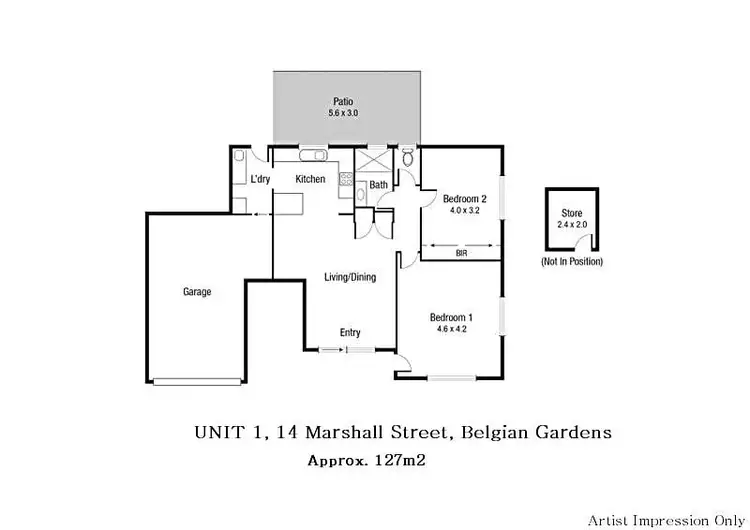 Floorplan of Homely unit listing, 1/14 Marshall Street, Belgian Gardens QLD 4810