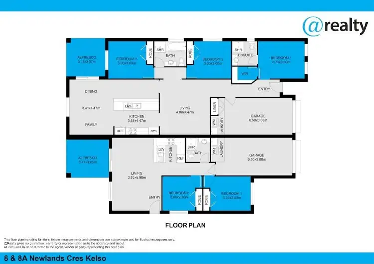 Floorplan of Homely semi-detached listing, 8 Newlands Crescent, Kelso NSW 2795