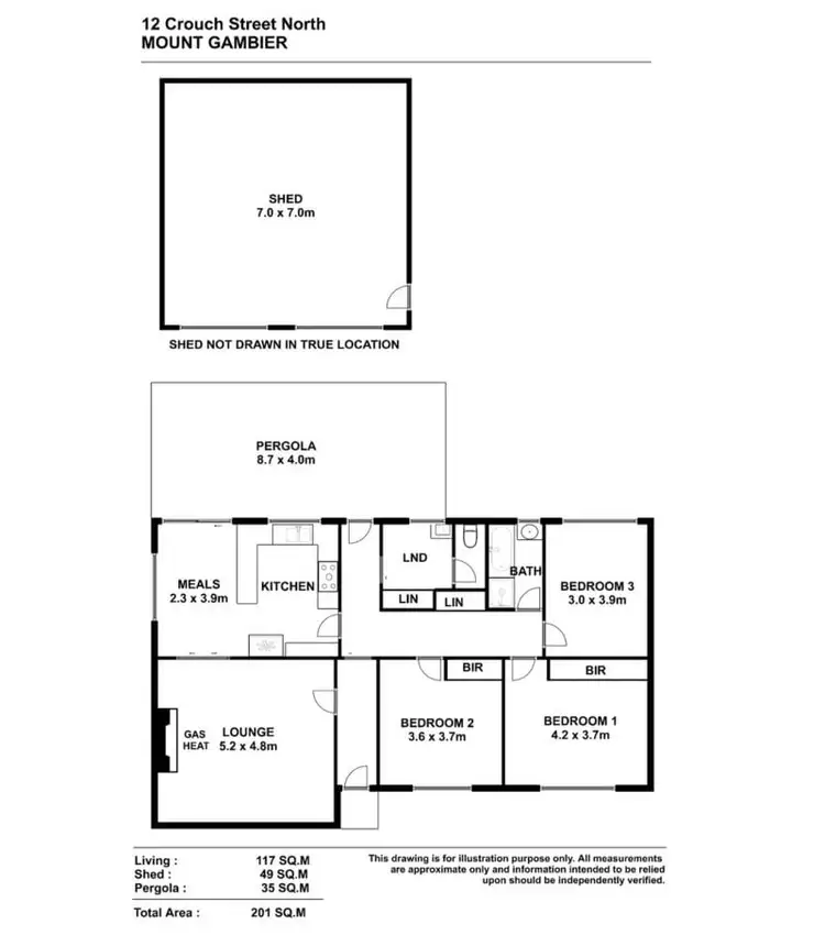 Floorplan of Homely house listing, 12 Crouch Street North, Mount Gambier SA 5290