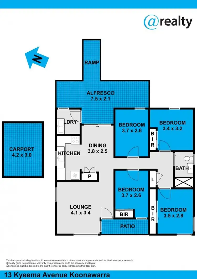 Floorplan of Homely house listing, 13 Kyeema Avenue, Koonawarra NSW 2530
