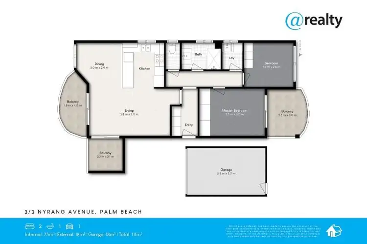 Floorplan of Homely unit listing, 3/3 Nyrang Avenue, Palm Beach QLD 4221