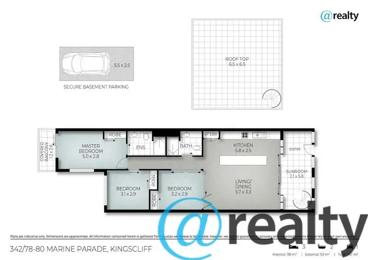 Floorplan of Homely apartment listing, 342/78-80 Marine Parade, Kingscliff NSW 2487