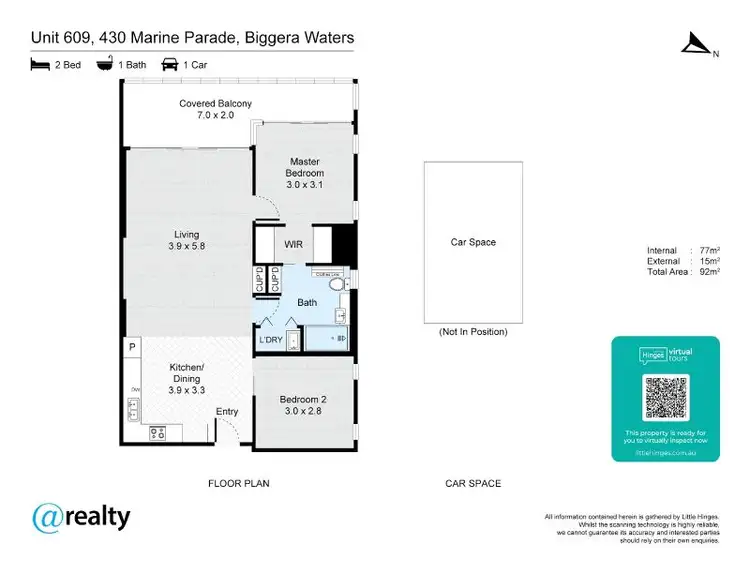 Floorplan of Homely apartment listing, 609/430 Marine Parade, Biggera Waters QLD 4216
