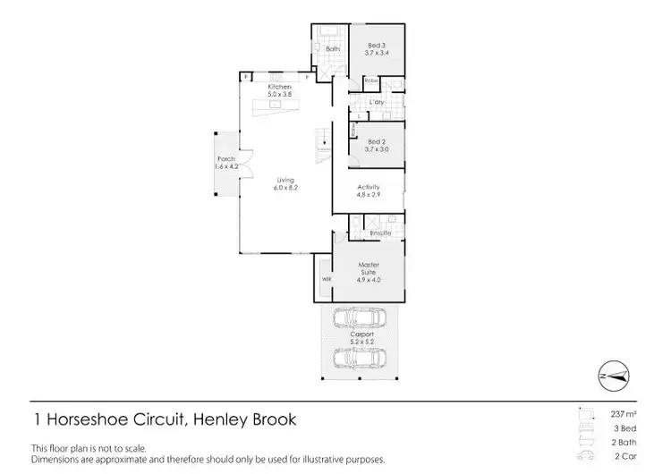 Floorplan of Homely house listing, 1 Horseshoe Circuit, Henley Brook WA 6055