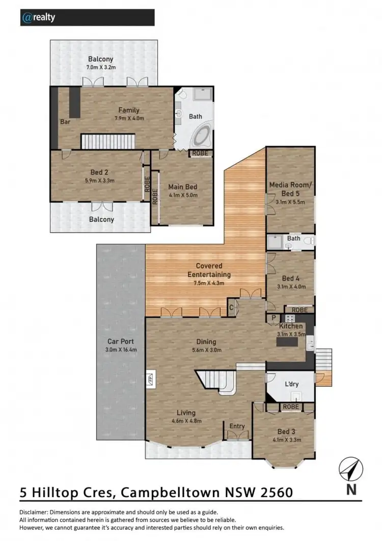 Floorplan of Homely house listing, 5 Hilltop Crescent, Campbelltown NSW 2560
