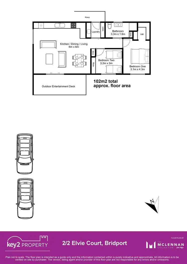Floorplan of Homely unit listing, 2/2 Elvie Court, Bridport TAS 7262