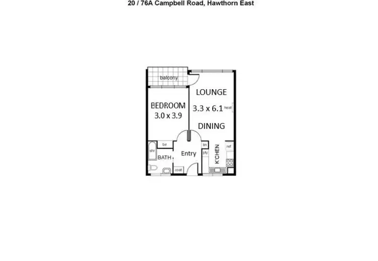 Floorplan of Homely unit listing, 20/76a Campbell Road, Hawthorn East VIC 3123