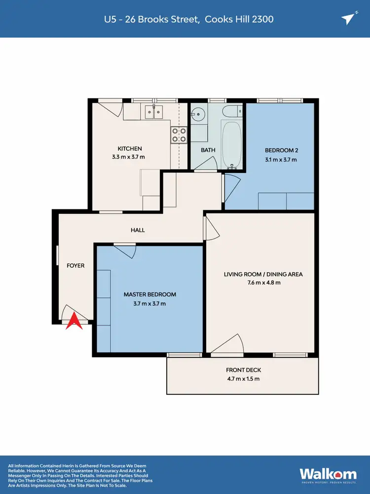 Floorplan of Homely unit listing, 5/26 Brooks Street, Cooks Hill NSW 2300