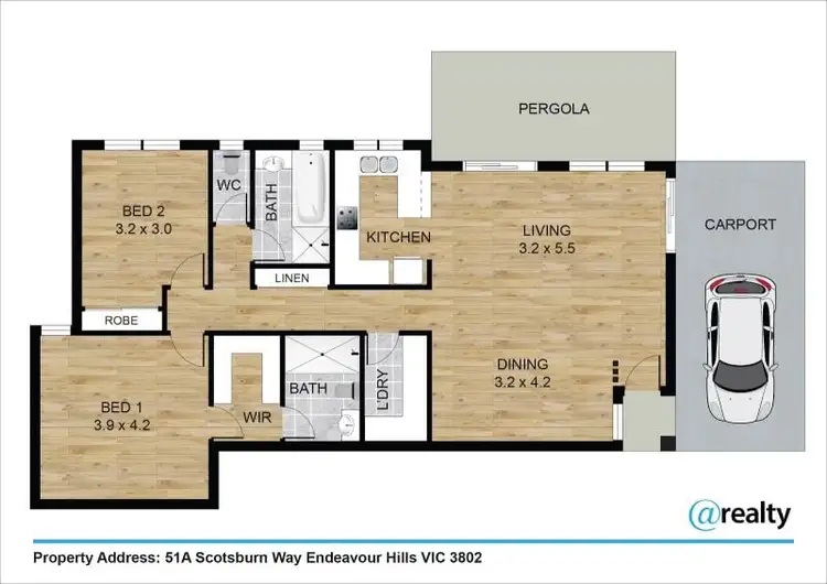 Floorplan of Homely unit listing, 51A Scotsburn Way, Endeavour Hills VIC 3802