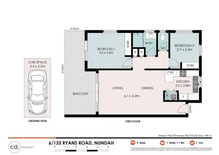 Floorplan of Homely apartment listing, 6/133 Ryans Road, Nundah QLD 4012