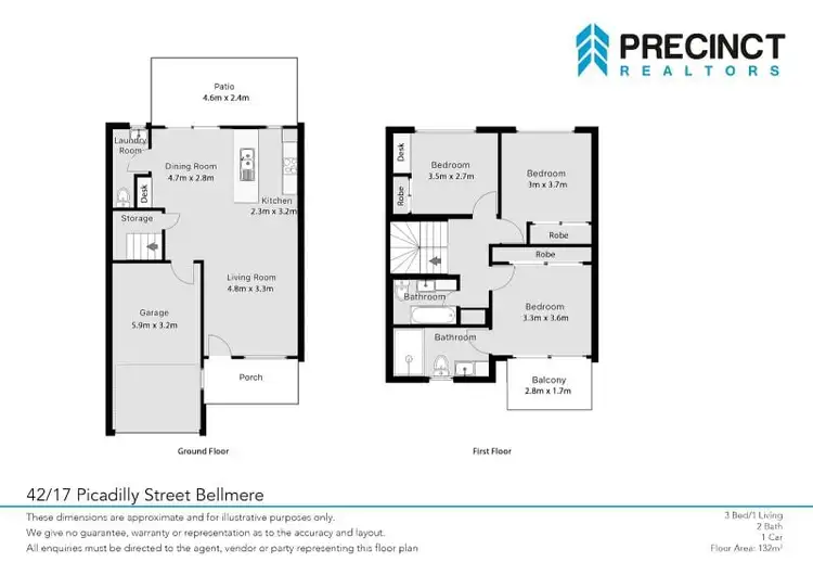 Floorplan of Homely townhouse listing, 42/17 Piccadilly Street, Bellmere QLD 4510