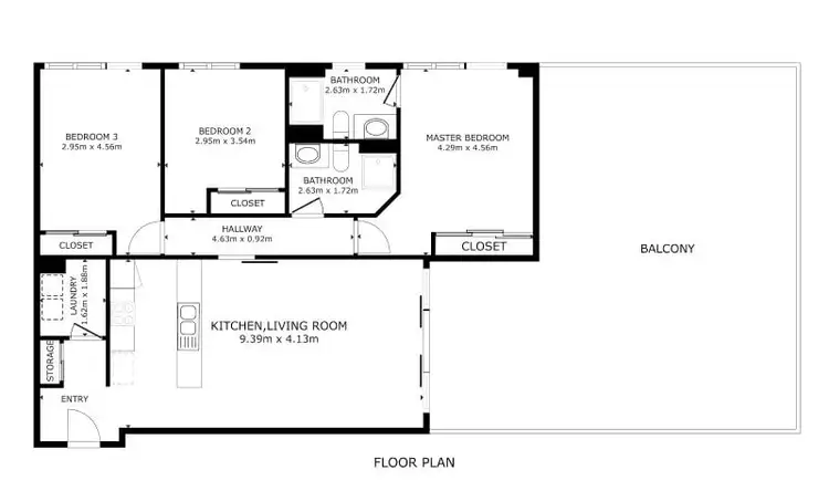 Floorplan of Homely apartment listing, 122/69 John Gorton Drive, Wright ACT 2611