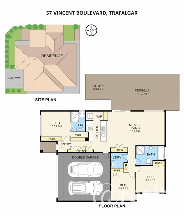 Floorplan of Homely house listing, 57 Vincent Boulevard, Trafalgar VIC 3824