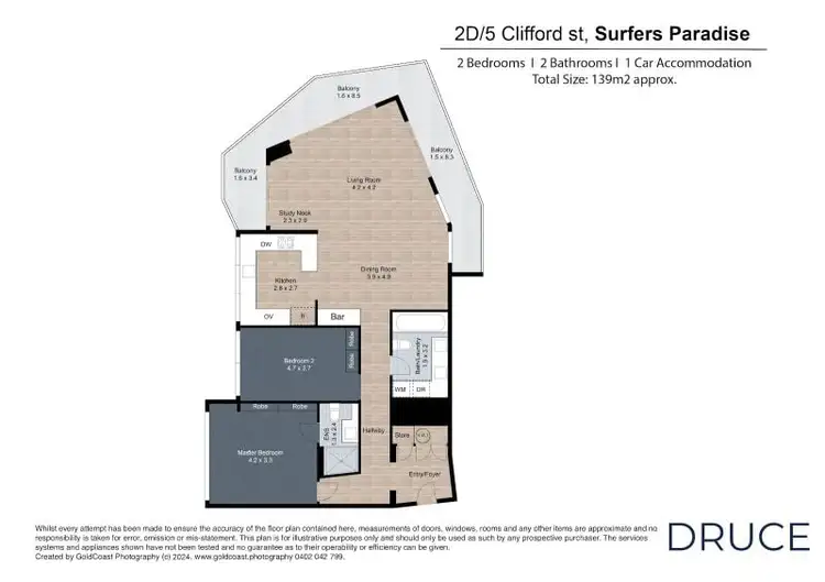 Floorplan of Homely apartment listing, 2D/5 Clifford Street, Surfers Paradise QLD 4217