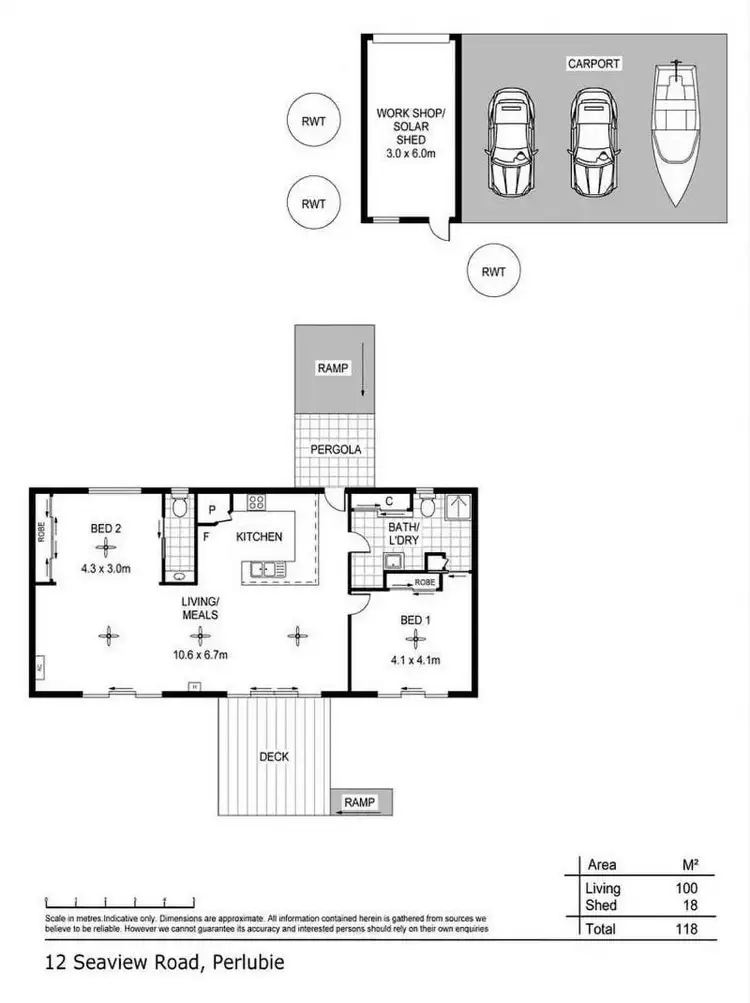 Floorplan of Homely house listing, 12 Seaview Road, Perlubie SA 5680