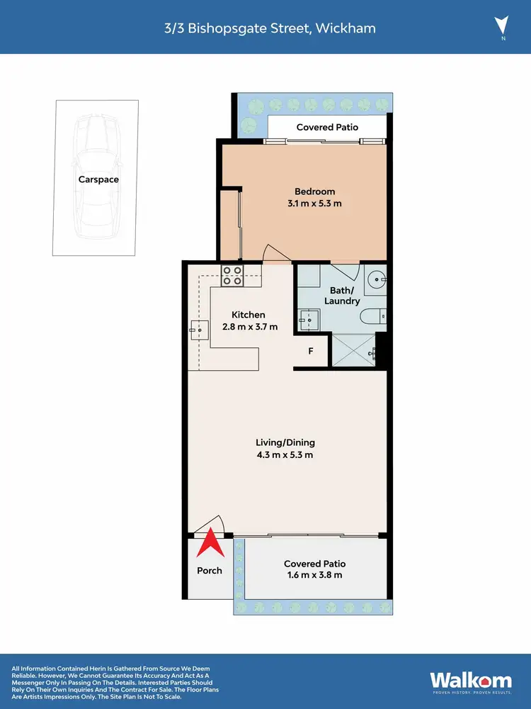 Floorplan of Homely unit listing, 3/3 Bishopsgate Street, Wickham NSW 2293
