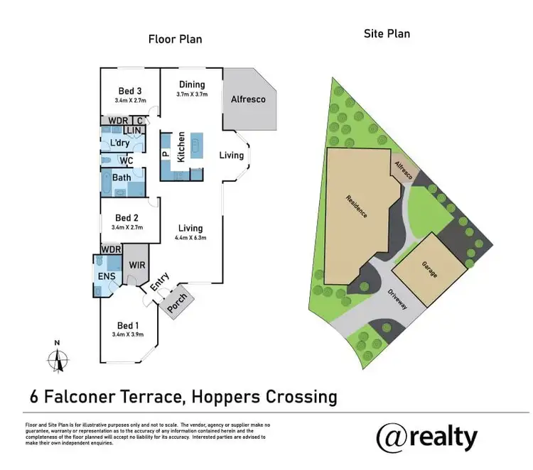 Floorplan of Homely house listing, 6 Falconer Terrace, Hoppers Crossing VIC 3029