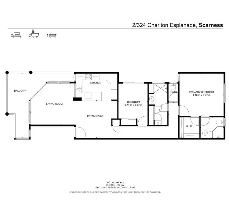 Floorplan of Homely unit listing, 2/324 Esplanade, Scarness QLD 4655