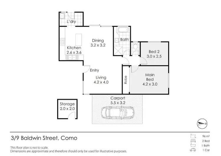 Floorplan of Homely villa listing, unit 3/9 Baldwin Street, Como WA 6152
