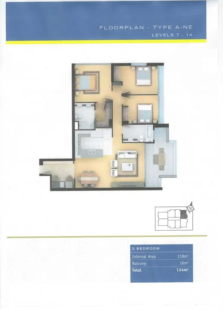 Floorplan of Homely apartment listing, 1307/34 Scarborough Street, Southport QLD 4215