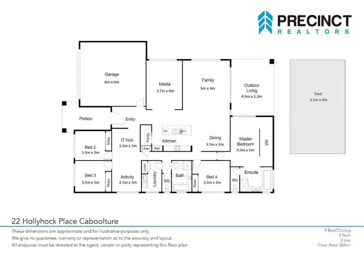 Floorplan of Homely house listing, 22 Hollyhock Place, Caboolture QLD 4510