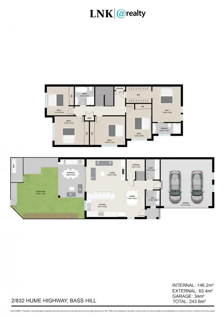 Floorplan of Homely semi-detached listing, 2/832 Hume Highway, Bass Hill NSW 2197