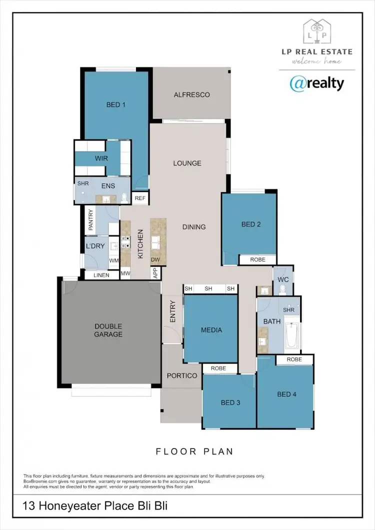 Floorplan of Homely house listing, 13 Honeyeater Place, Bli Bli QLD 4560