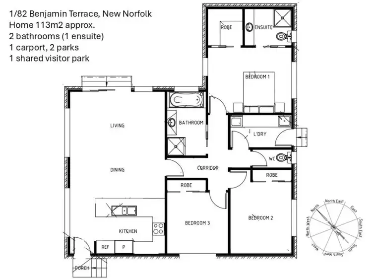 Floorplan of Homely house listing, 2/82 Benjamin Terrace, New Norfolk TAS 7140