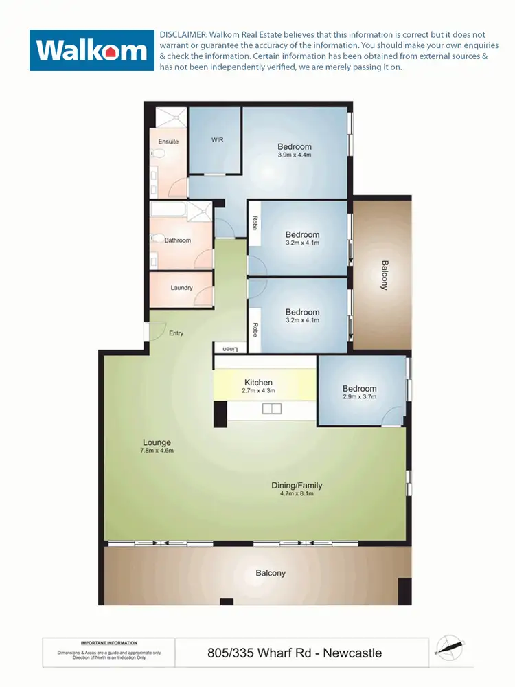 Floorplan of Homely apartment listing, 805/335 Wharf Road, Newcastle NSW 2300