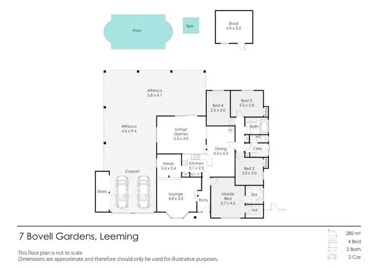Floorplan of Homely house listing, 7 Bovell Gardens, Leeming WA 6149