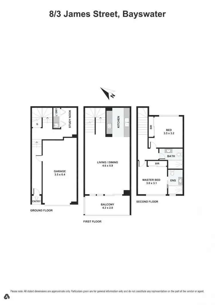 Floorplan of Homely townhouse listing, 8/3 James Street, Bayswater VIC 3153