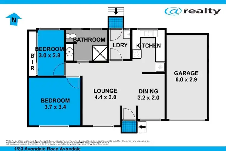 Floorplan of Homely villa listing, 1/83 Avondale Road, Avondale NSW 2530