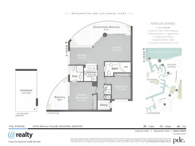 Floorplan of Homely apartment listing, GF/510 Marine Parade, Biggera Waters QLD 4216