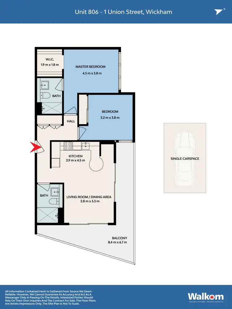 Floorplan of Homely apartment listing, 806/1 Union Street, Wickham NSW 2293