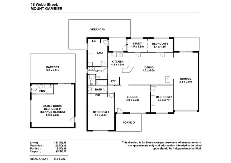 Floorplan of Homely house listing, 18 Webb Street, Mount Gambier SA 5290