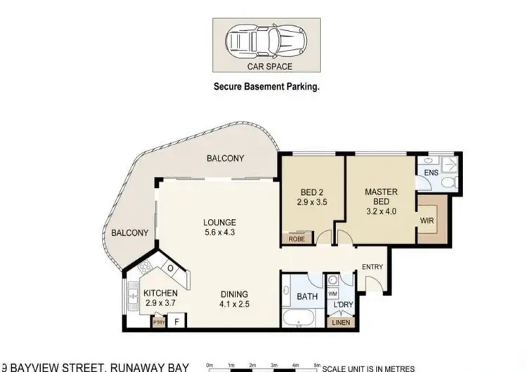 Floorplan of Homely apartment listing, 33/9 Bayview Street, Runaway Bay QLD 4216