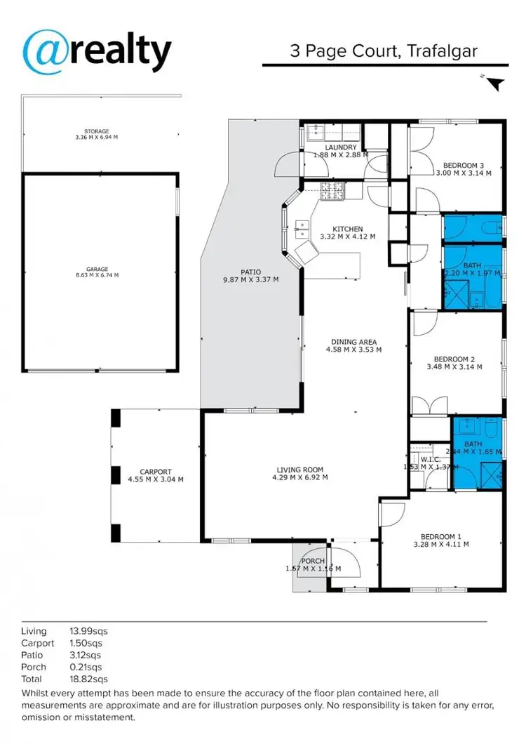 Floorplan of Homely house listing, 3 Page Court, Trafalgar VIC 3824