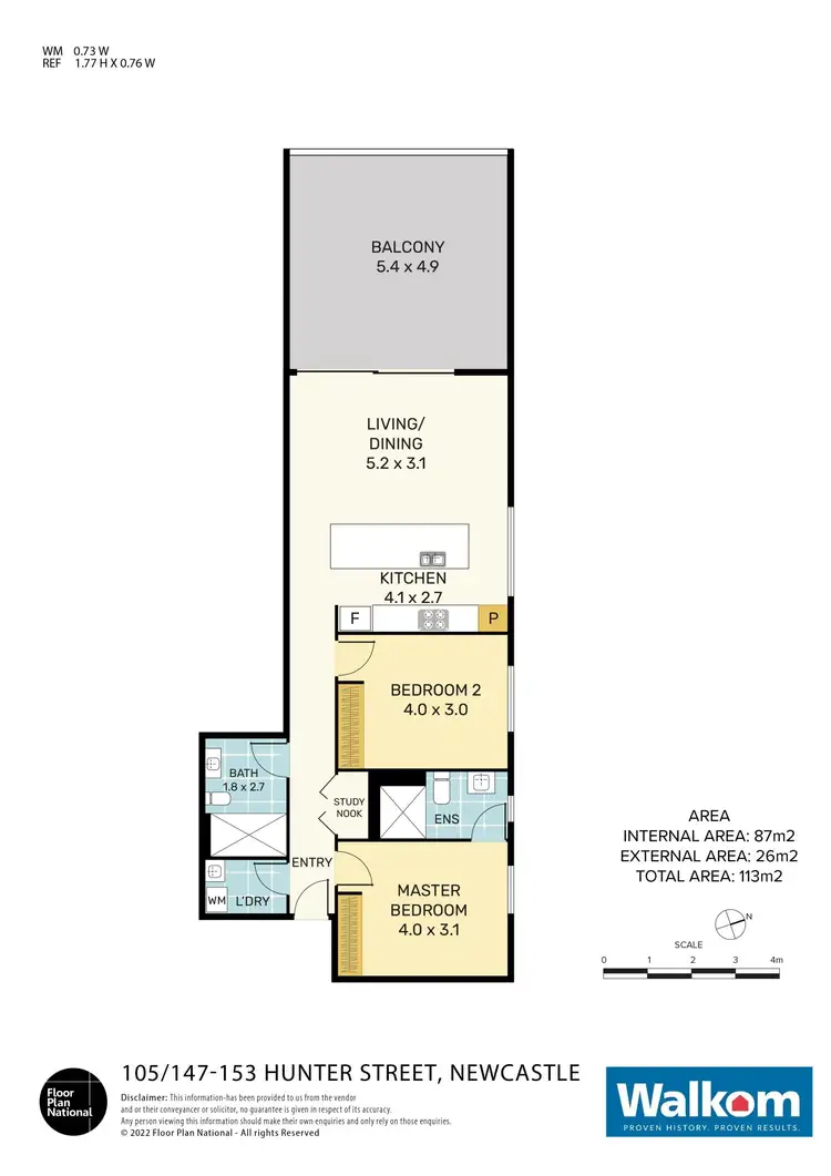 Floorplan of Homely apartment listing, 105/102 King Street, Newcastle NSW 2300