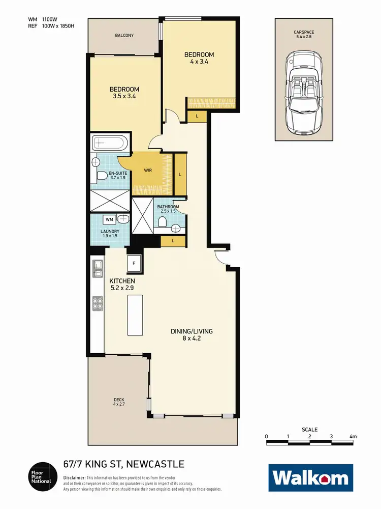 Floorplan of Homely apartment listing, 67/7 King Street, Newcastle NSW 2300