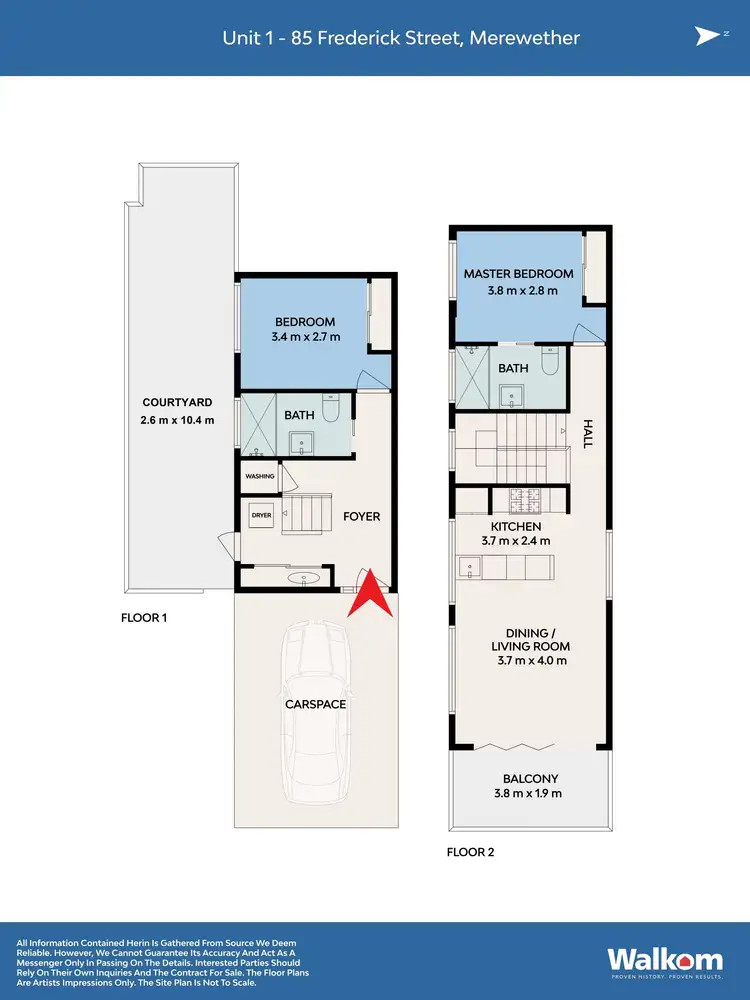 Floorplan of Homely townhouse listing, 1/85 Frederick Street, Merewether NSW 2291
