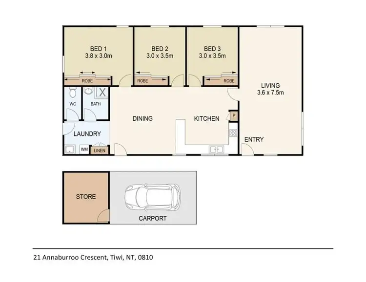 Floorplan of Homely house listing, 21 Annaburroo Crescent, Tiwi NT 810