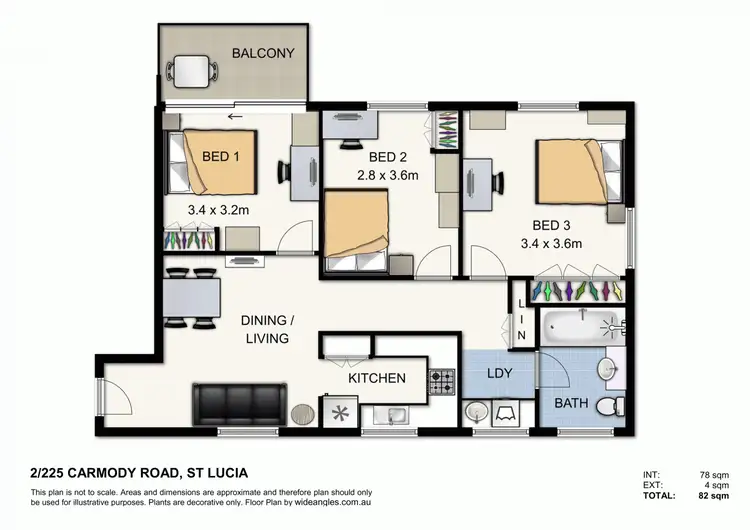 Floorplan of Homely unit listing, 225 Carmody rd, St Lucia QLD 4067
