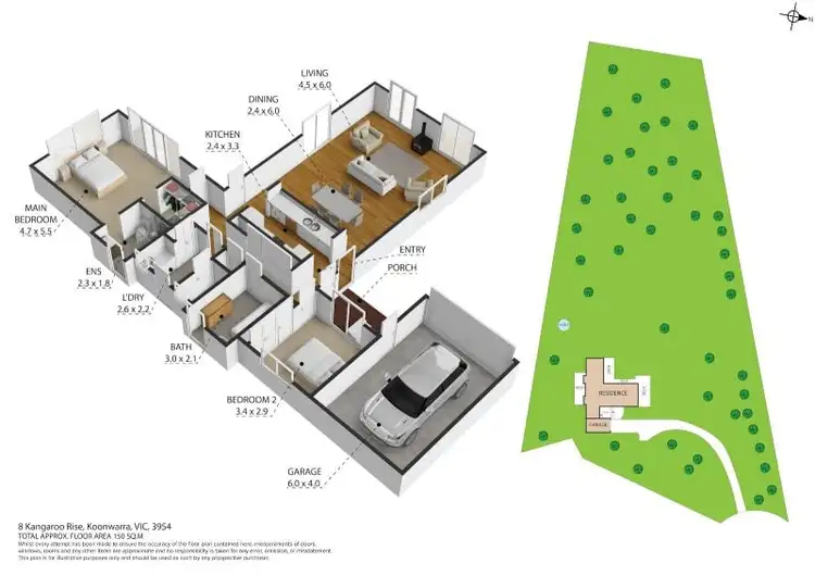 Floorplan of Homely rural property listing, 8 Kangaroo Rise, Koonwarra VIC 3954