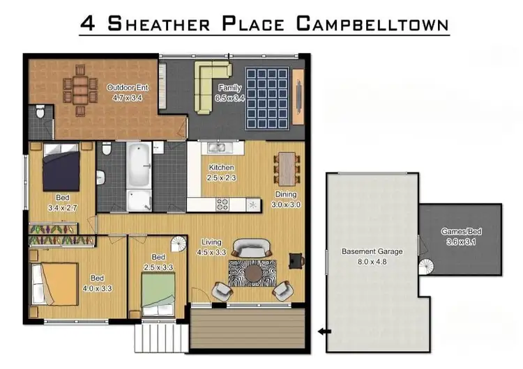 Floorplan of Homely house listing, 4 Sheather Place, Campbelltown NSW 2560
