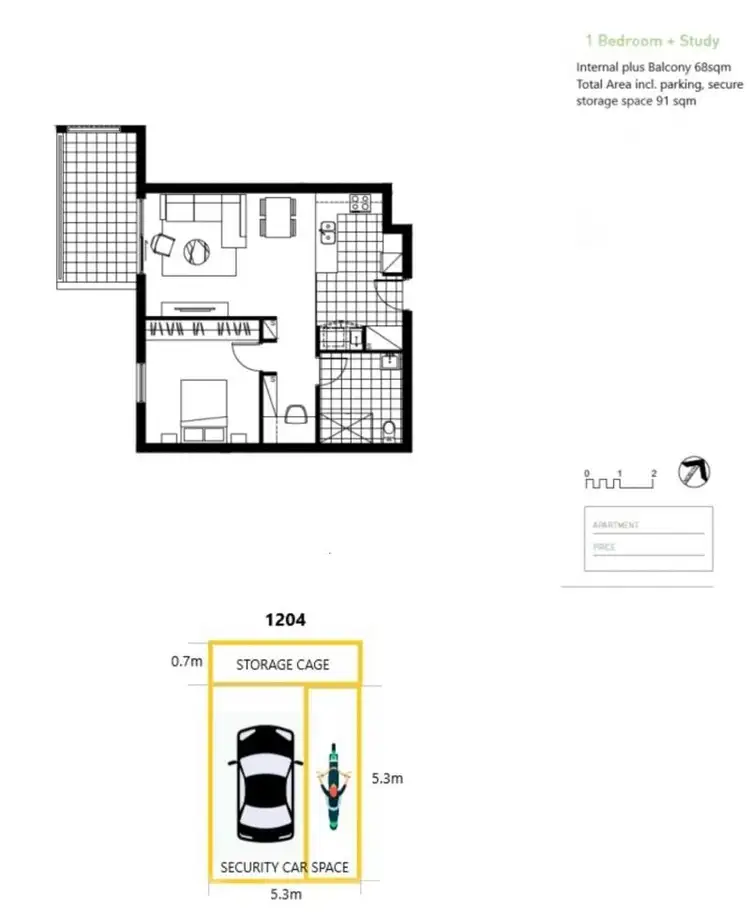 Floorplan of Homely apartment listing, 1204/1-8 Nield Avenue, Greenwich NSW 2065