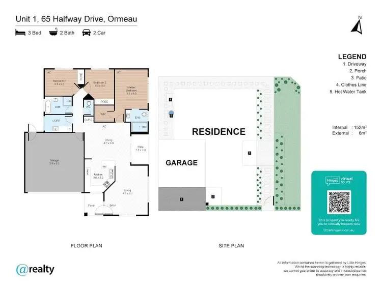 Floorplan of Homely semi-detached listing, 1/65 Halfway Drive, Ormeau QLD 4208