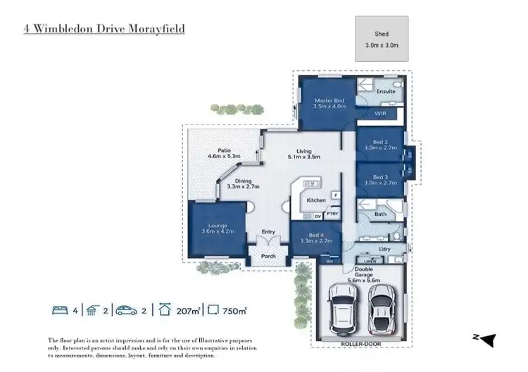 Floorplan of Homely house listing, 4 Wimbledon Drive, Morayfield QLD 4506