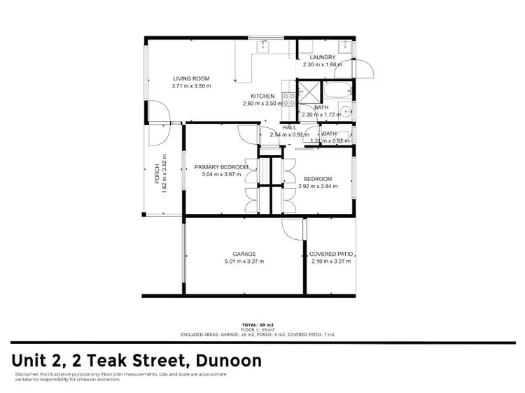 Floorplan of Homely unit listing, 2/2 Teak Street, Dunoon NSW 2480