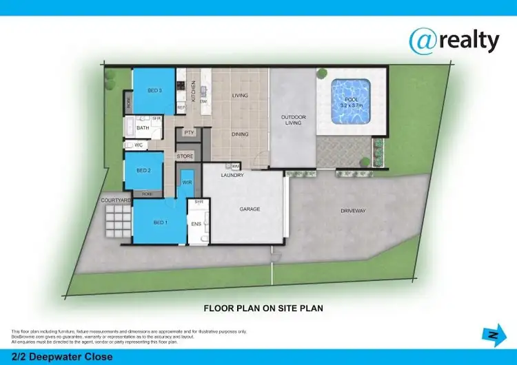 Floorplan of Homely semi-detached listing, 2 Deepwater Close, Bli Bli QLD 4560