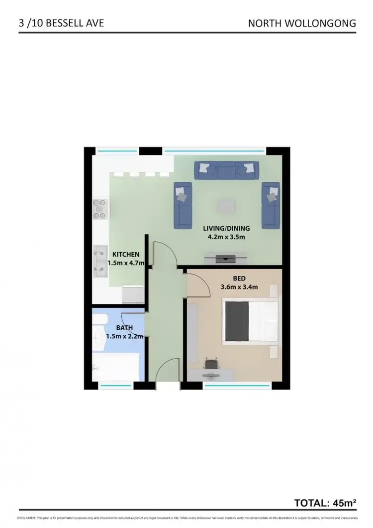 Floorplan of Homely unit listing, 3/10 Bessell Avenue, North Wollongong NSW 2500
